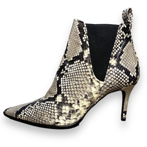 Zara Womens Leather Snakeskin Heeled Ankle Booties - Size 11 EU 42 - Picture 8 of 12